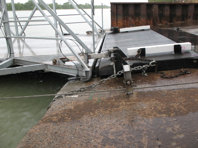 Ferry latches to the landing point