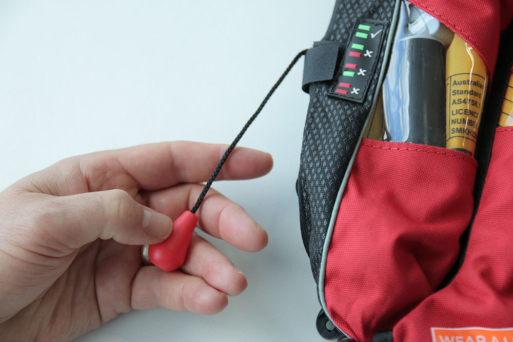 When you repack the lifejacket, make sure the pull cord is accessible